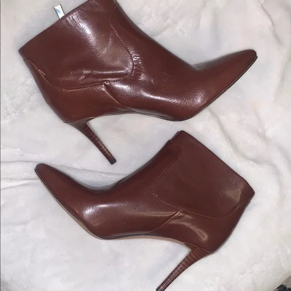 Nine West Cognac Brown Heeled Boots with Stiletto Heel - Picture 9 of 9